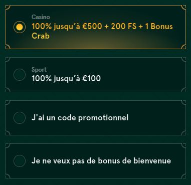 code promo Casinia